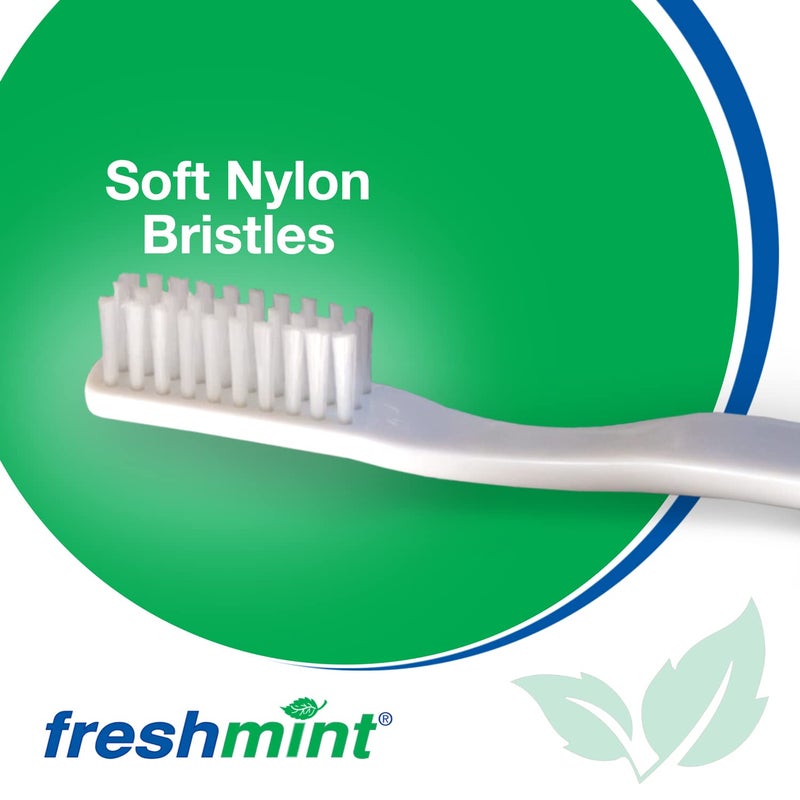 FRESHMINT Individually Wrapped Bulk 30 Tuft Adult Toothbrush (144 Pack) with Soft Nylon Bristles, Perfect for Travel, Hotel, Donation - Image 5